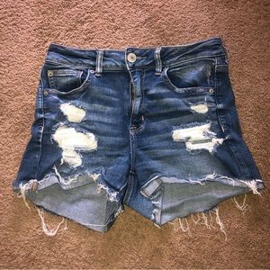 American Eagle Distressed High Rise Shortie Shorts size 10